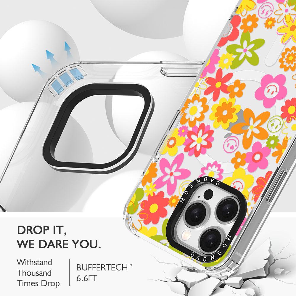 70's Groovy Floral Phone Case - iPhone 15 Pro Max Case - MOSNOVO