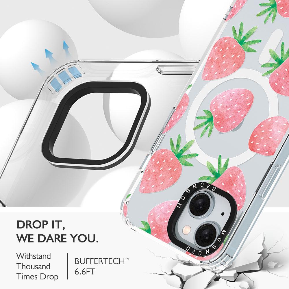 Pastel Strawberry Phone Case - iPhone 15 Case - MOSNOVO