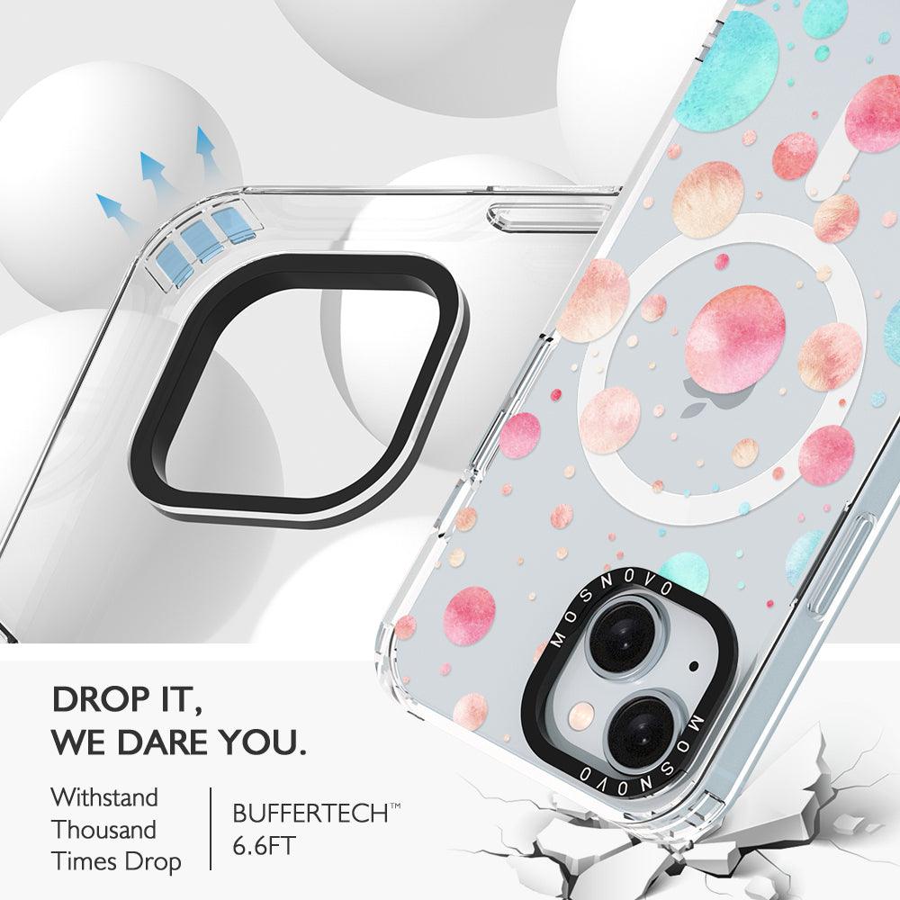 Watercolor Polka Dot Phone Case - iPhone 15 Case Clear With Magsafe