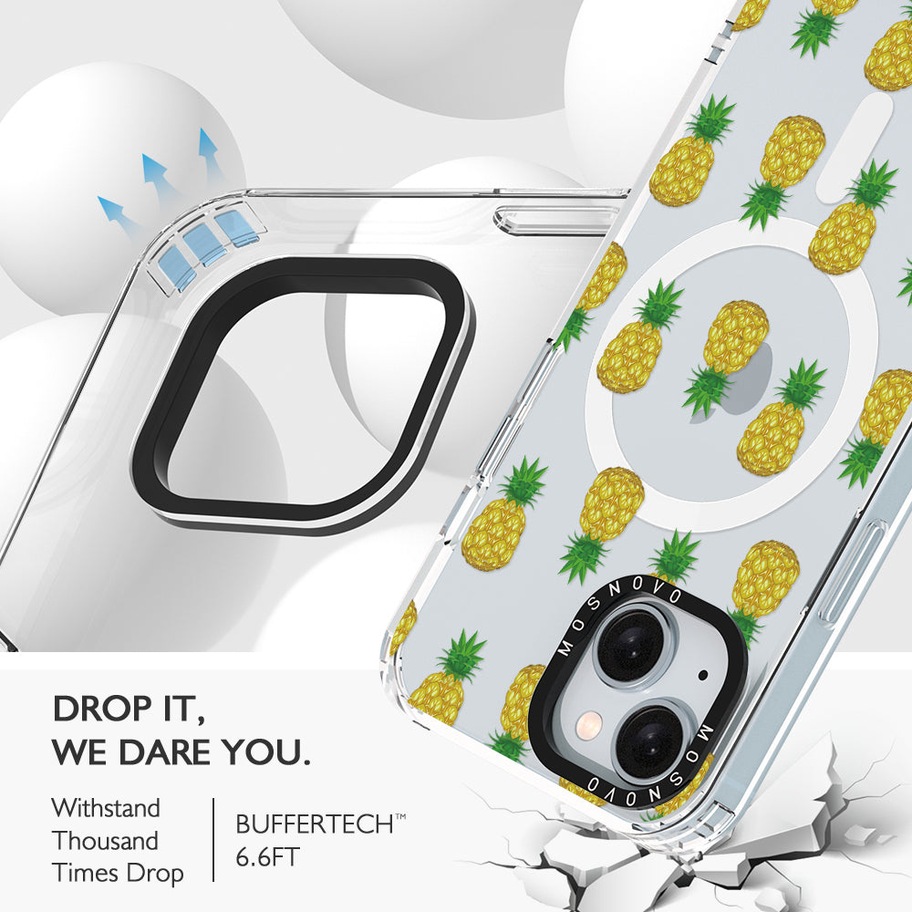 Cute Hawaiian Pineapple Phone Case - iPhone 15 Case Clear With Magsafe