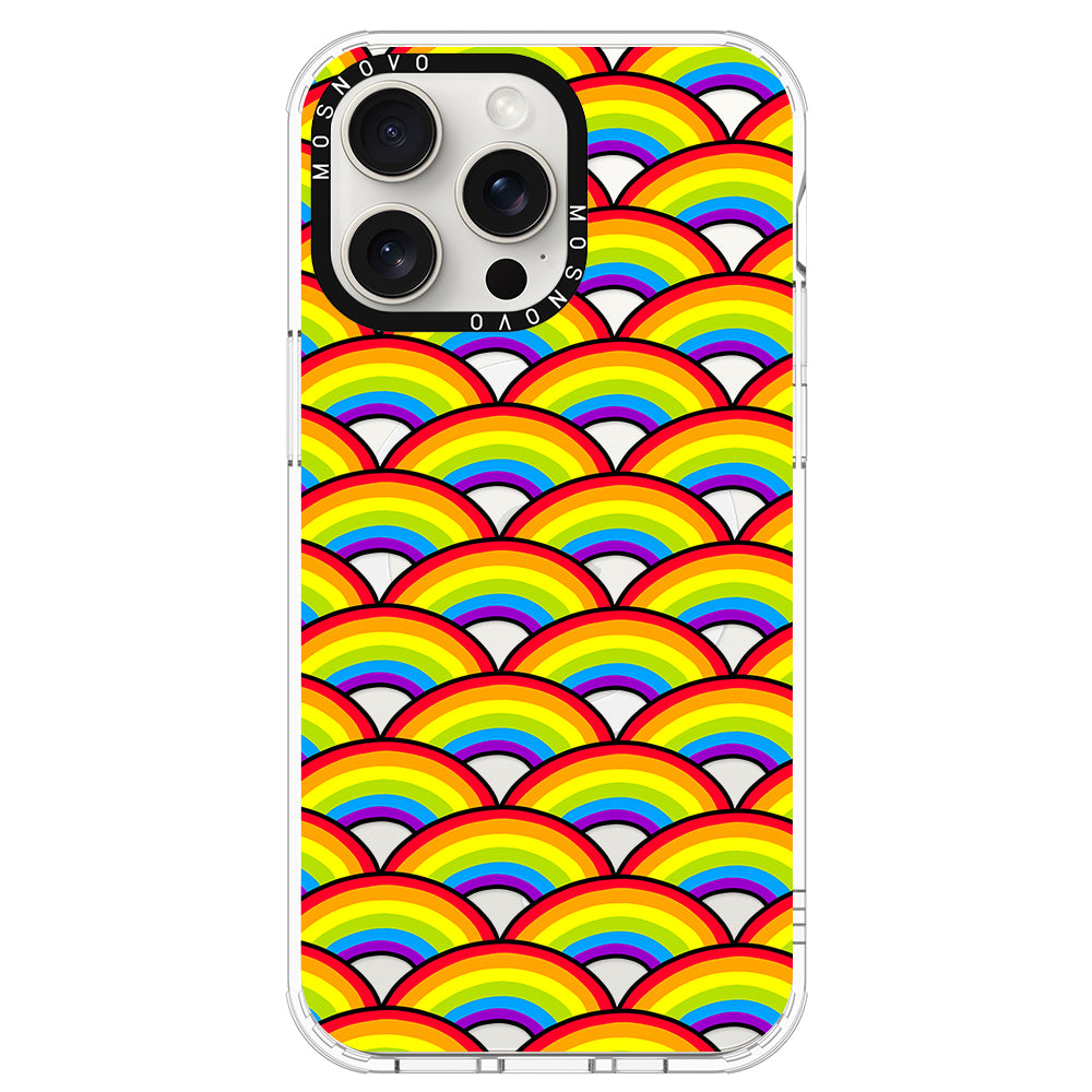 Rainbow Waves Phone Case - iPhone 15 Pro Max Case - MOSNOVO