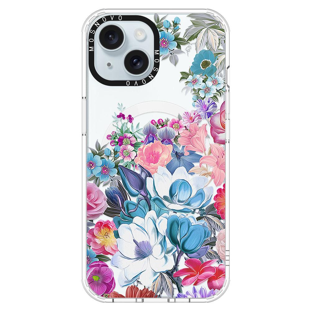 Magnolia Flower Phone Case - iPhone 15 Plus Case - MOSNOVO