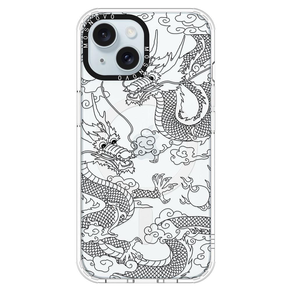 Black Dragon Phone Case - iPhone 15 Plus Case - MOSNOVO