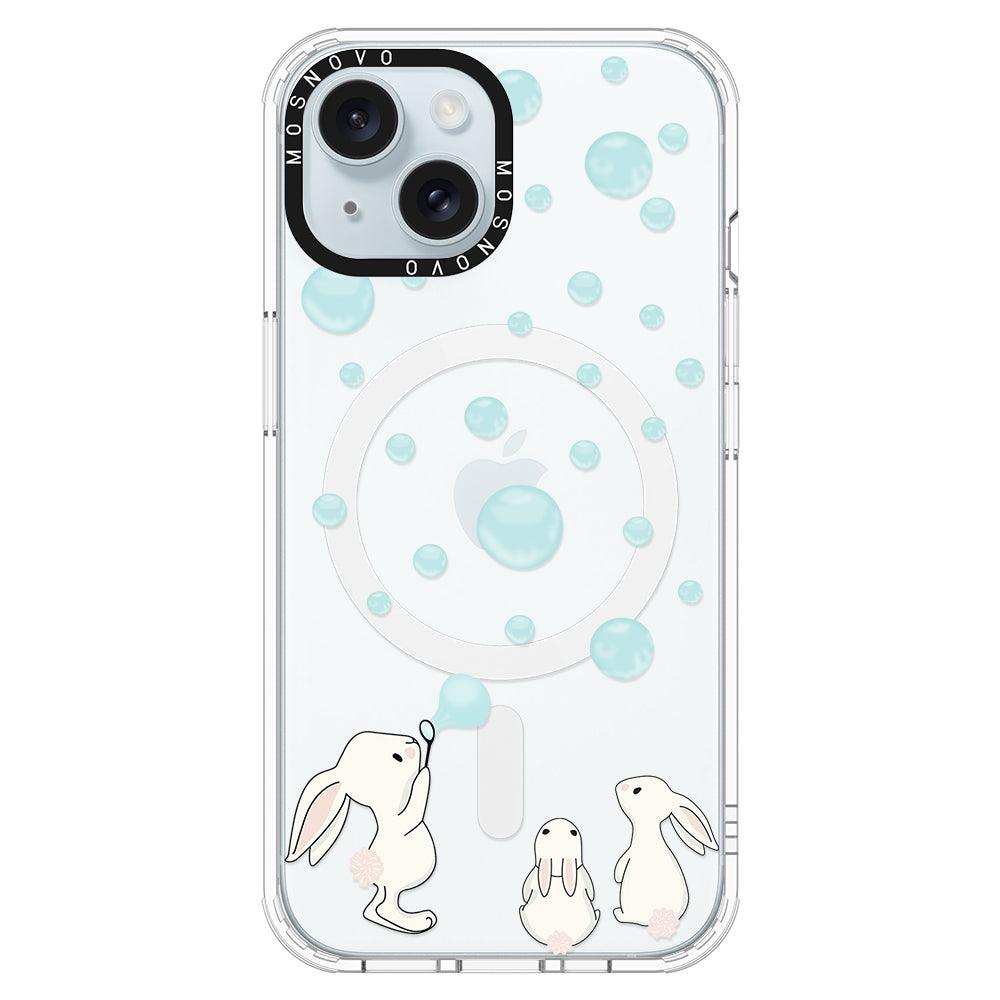 Bunny Blow Bubble Phone Case - iPhone 15 Plus Case - MOSNOVO