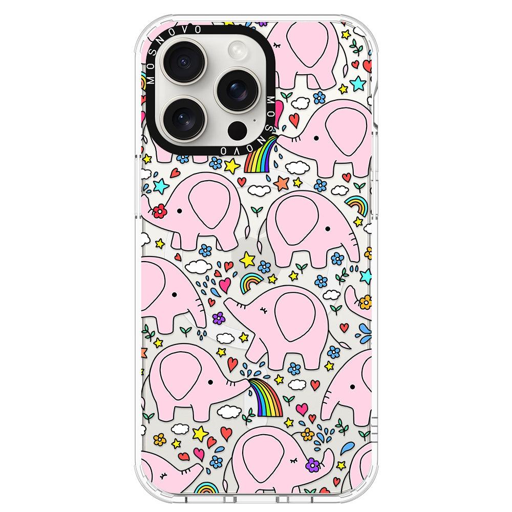 Pink Elephant Phone Case - iPhone 15 Pro Max Case - MOSNOVO