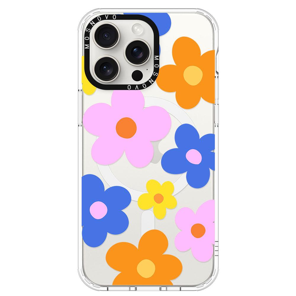 60's Groovy Flower Phone Case - iPhone 15 Pro Max Case - MOSNOVO