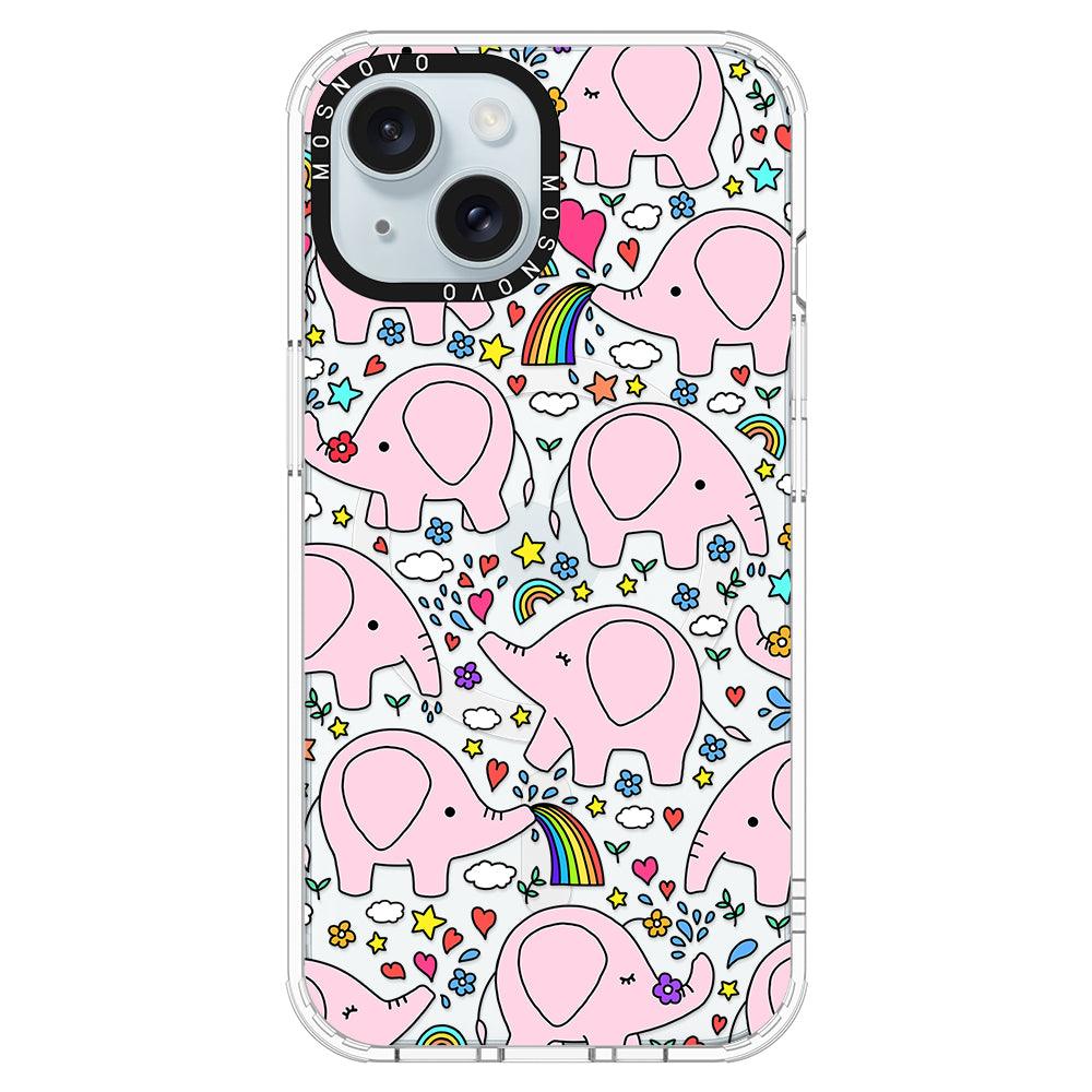 Pink Elephant Phone Case - iPhone 15 Plus Case - MOSNOVO