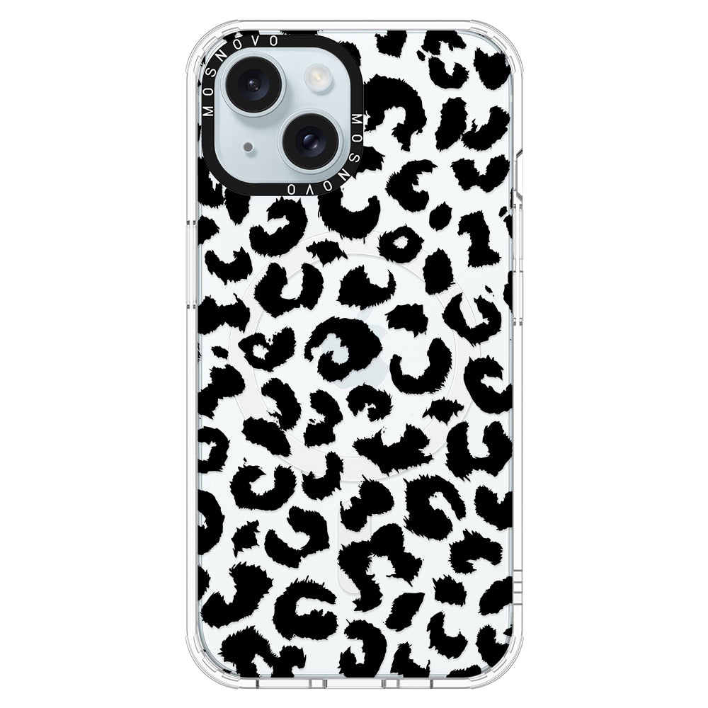 Black Leopard Phone Case - iPhone 15 Case - MOSNOVO