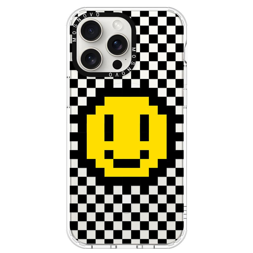 Smile Checkered Phone Case - iPhone 15 Pro Max Case - MOSNOVO