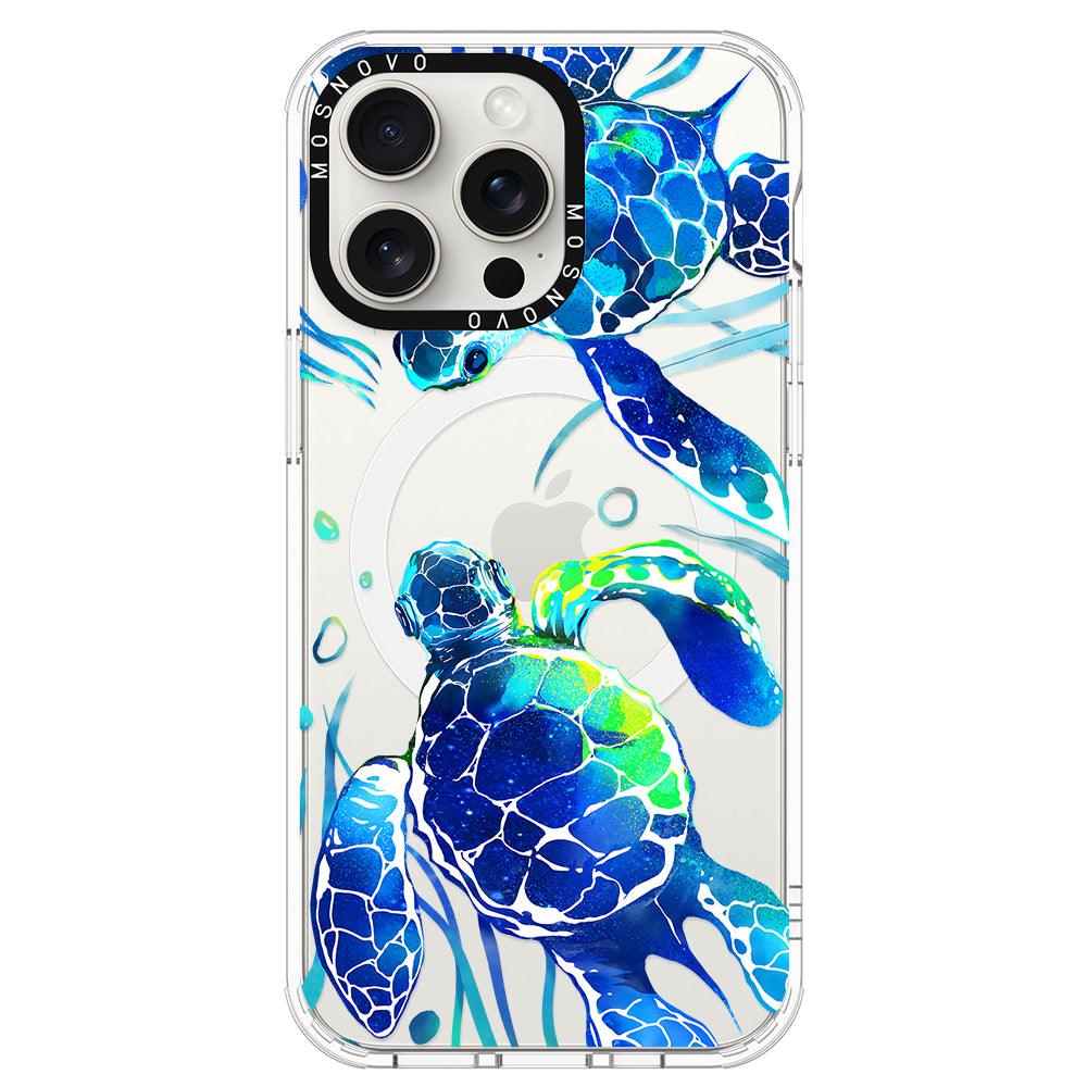 Blue Sea Turtle Phone Case - iPhone 15 Pro Max Case - MOSNOVO