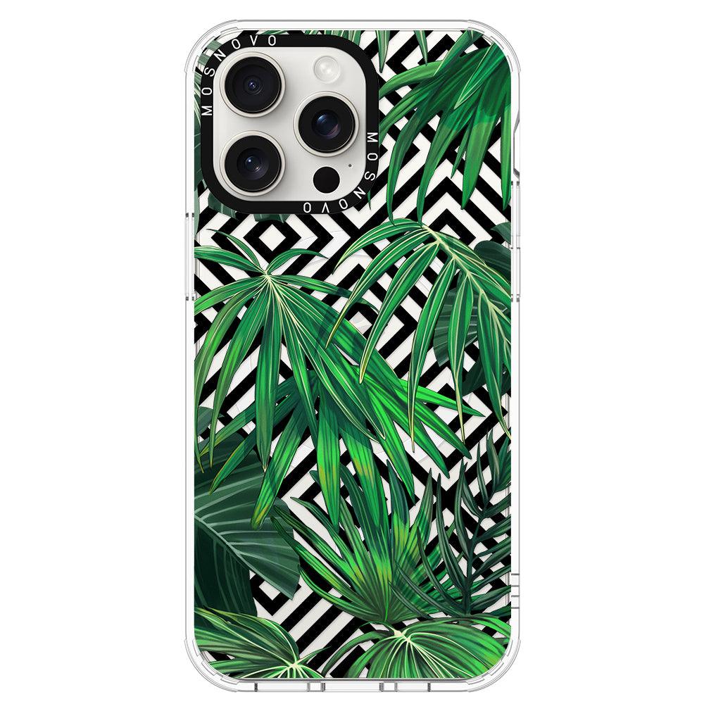 Areca Palm Pattern Phone Case - iPhone 15 Pro Max Case - MOSNOVO