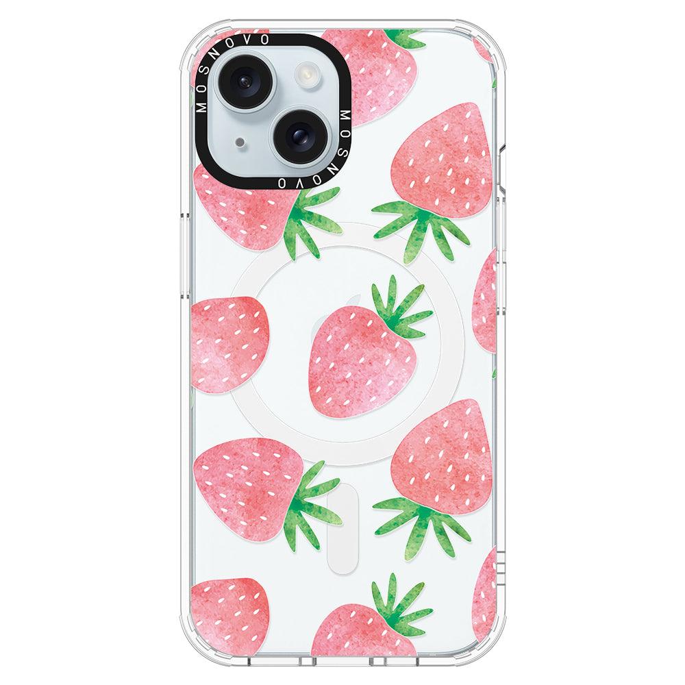 Pastel Strawberry Phone Case - iPhone 15 Plus Case - MOSNOVO