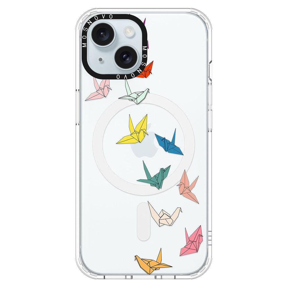 Paper Crane Phone Case - iPhone 15 Case Clear With Magsafe