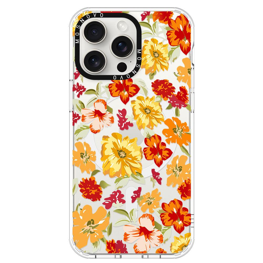 70s Boho Yellow Flower Phone Case - iPhone 15 Pro Max Case - MOSNOVO