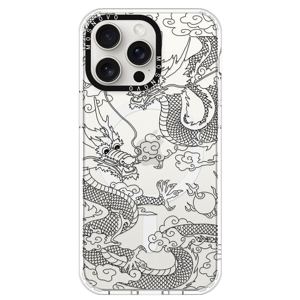 Black Dragon Phone Case - iPhone 15 Pro Max Case - MOSNOVO