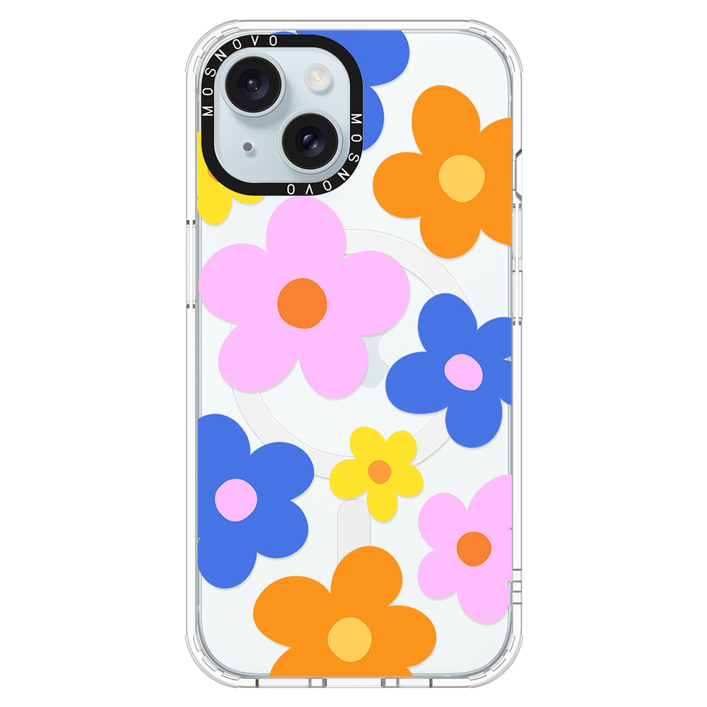 60's Groovy Flower Phone Case - iPhone 15 Plus Case - MOSNOVO