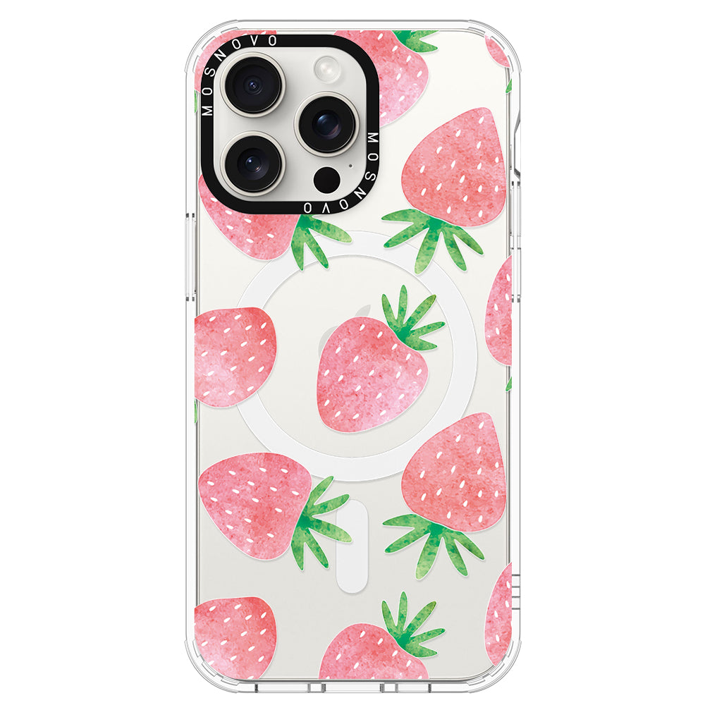 Pastel Strawberry Phone Case - iPhone 15 Pro Max Case - MOSNOVO