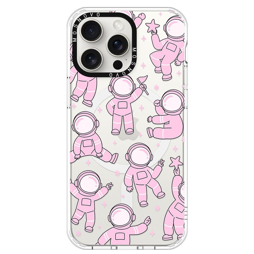 Pink Astronaut Phone Case - iPhone 15 Pro Max Case - MOSNOVO