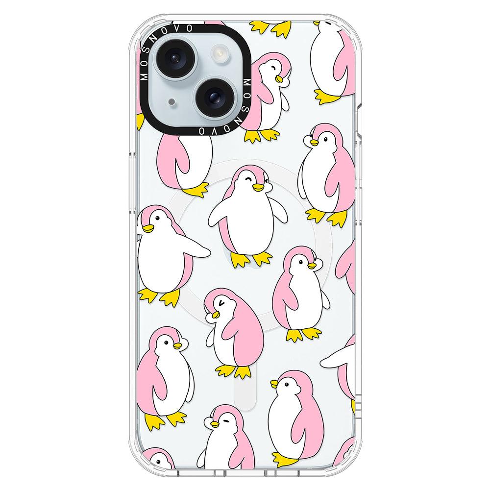 Pink Penguins Phone Case - iPhone 15 Plus Case - MOSNOVO