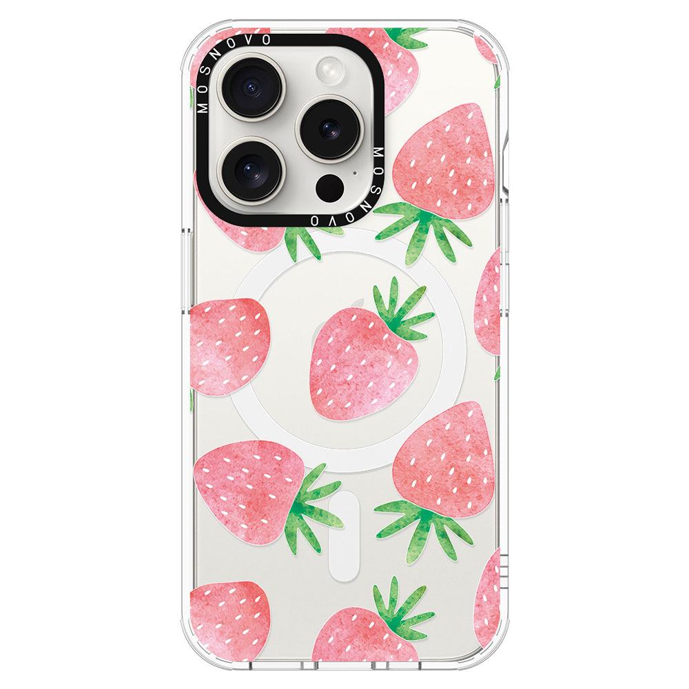 Pastel Strawberry Phone Case - iPhone 15 Pro Case - MOSNOVO