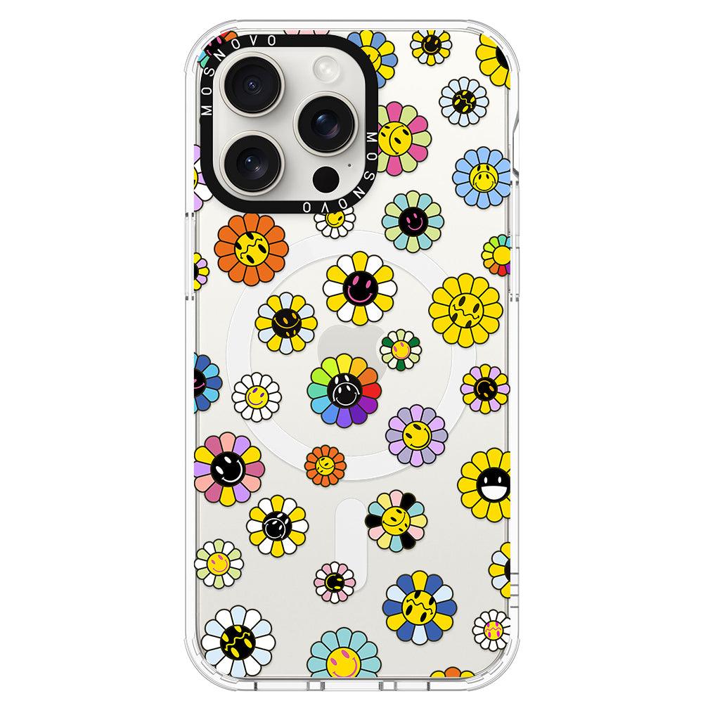 Flower Smiley Face Phone Case - iPhone 15 Pro Max Case - MOSNOVO