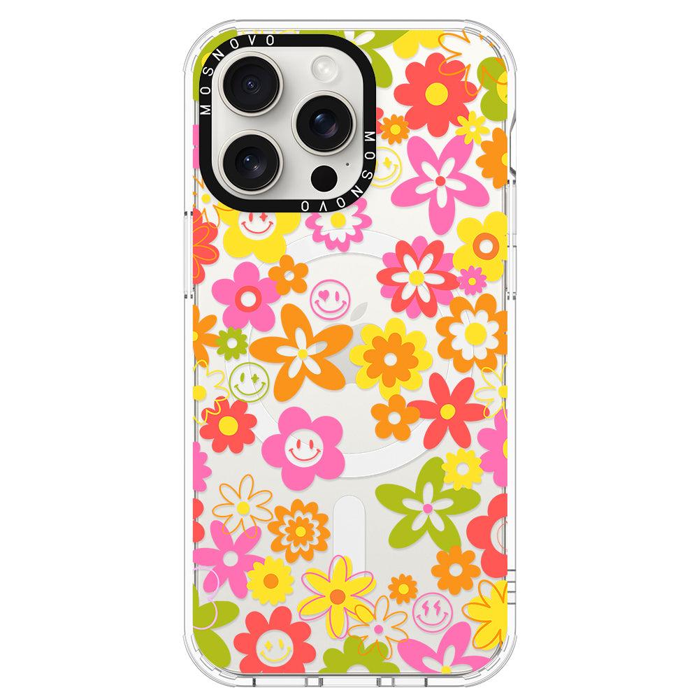 70's Groovy Floral Phone Case - iPhone 15 Pro Max Case - MOSNOVO