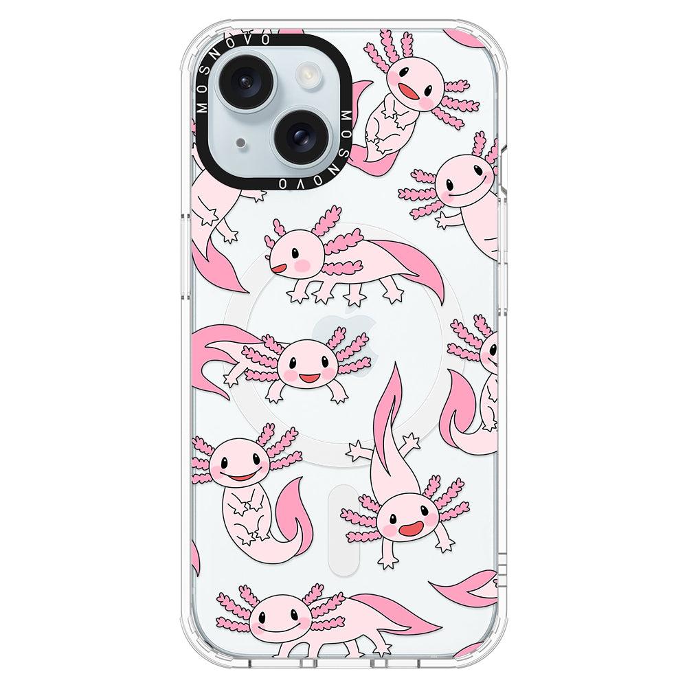 Pink Axolotl Phone Case - iPhone 15 Plus Case - MOSNOVO