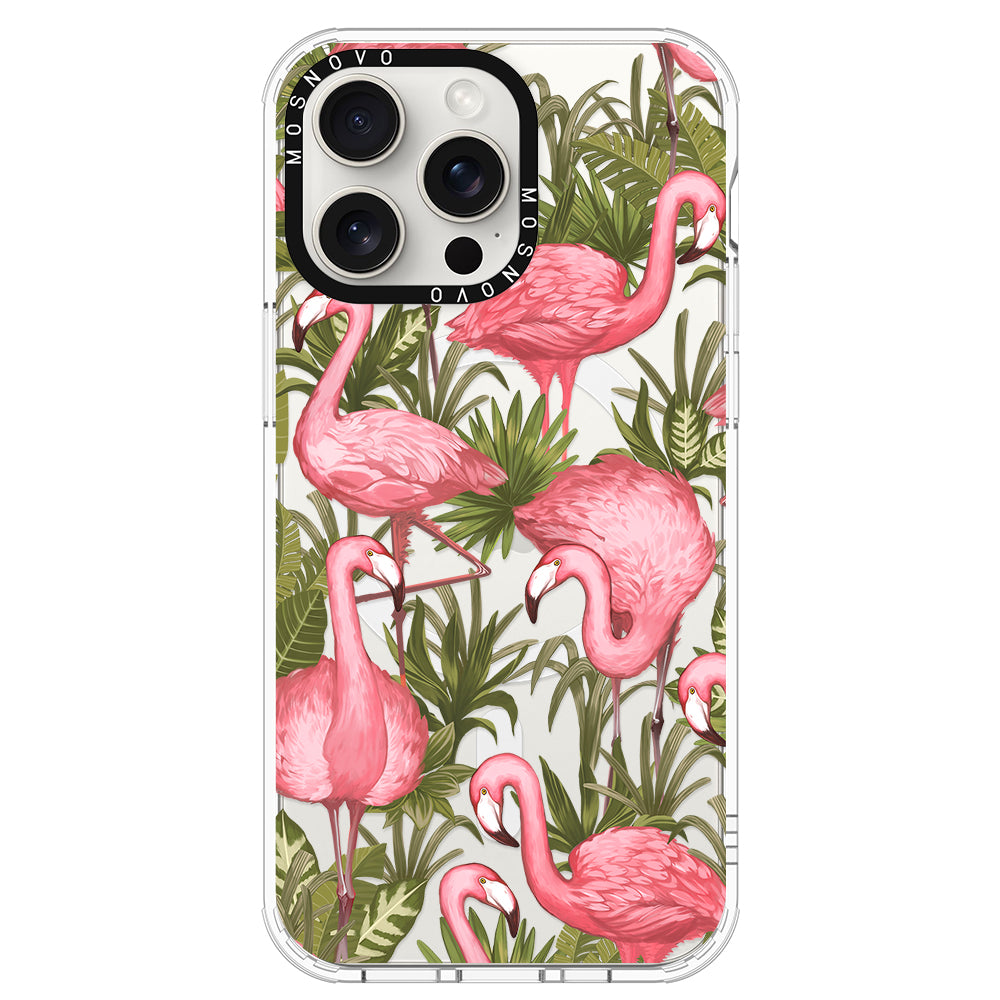 Jungle Flamingo Phone Case - iPhone 15 Pro Max Case - MOSNOVO