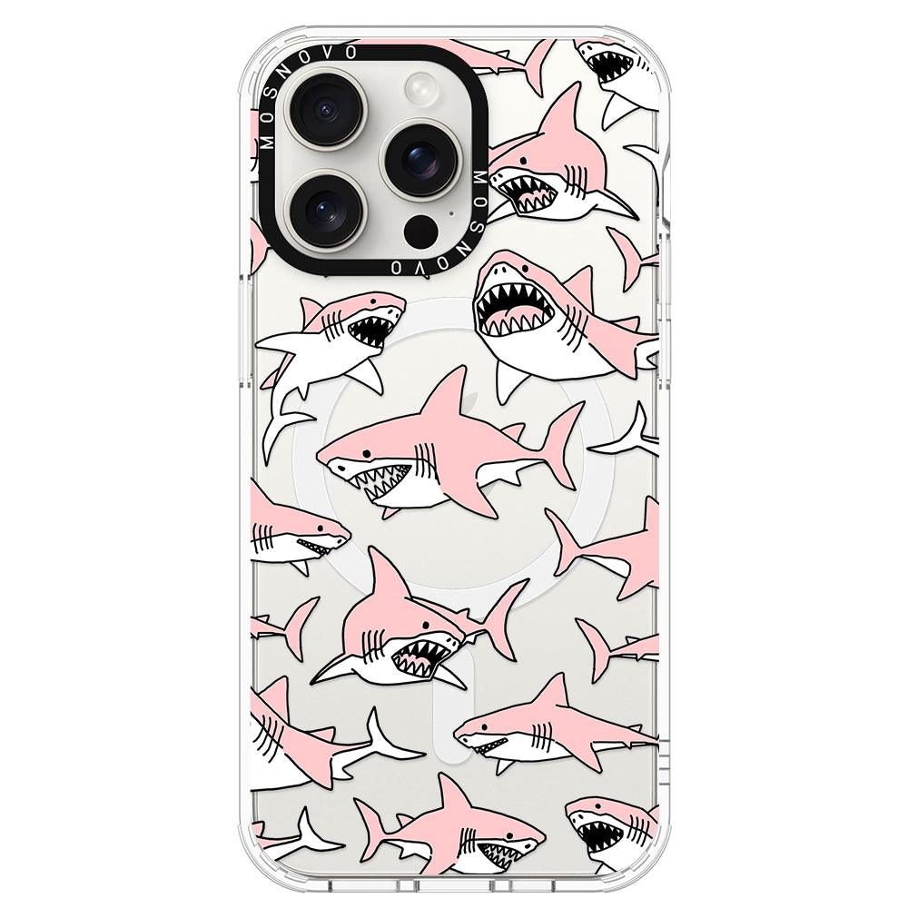 Pink Shark Phone Case - iPhone 15 Pro Max Case - MOSNOVO