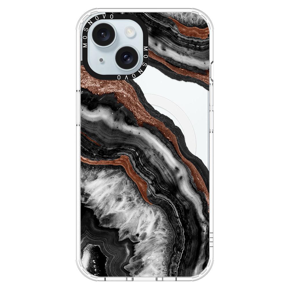 Black Agate Phone Case - iPhone 15 Plus Case - MOSNOVO