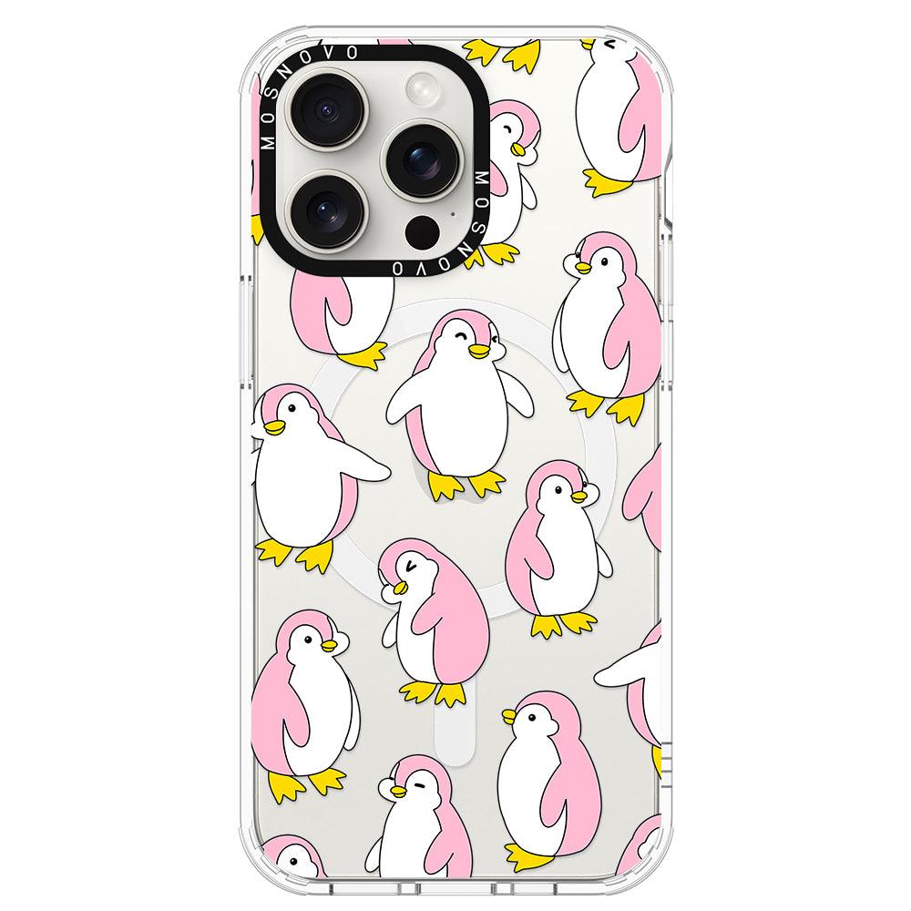 Pink Penguins Phone Case - iPhone 15 Pro Max Case - MOSNOVO