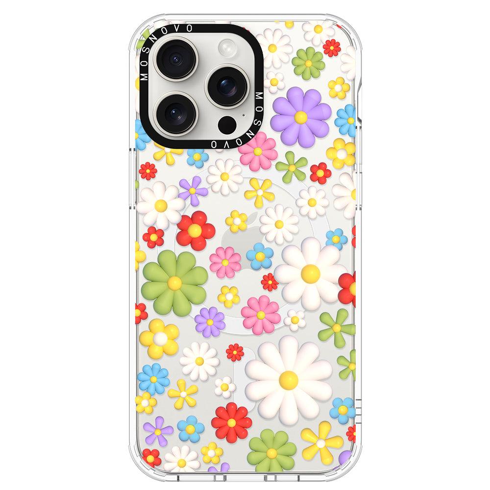 3D Flowers Phone Case - iPhone 15 Pro Max Case - MOSNOVO