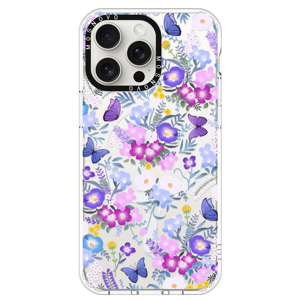 Purple Peri Nemophila Flower Phone Case - iPhone 15 Pro Max Case - MOSNOVO