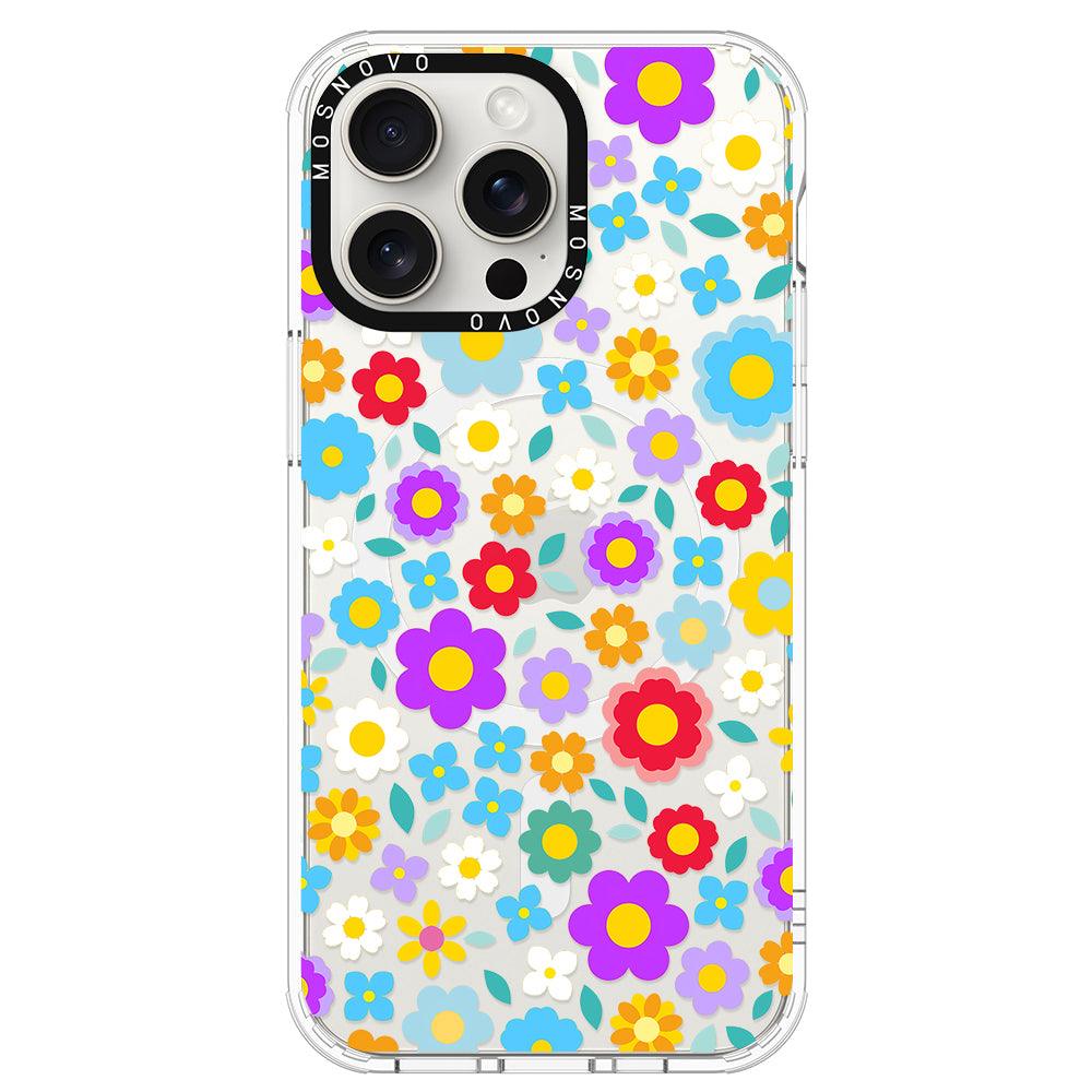 Retro Flower Phone Case - iPhone 15 Pro Max Case - MOSNOVO