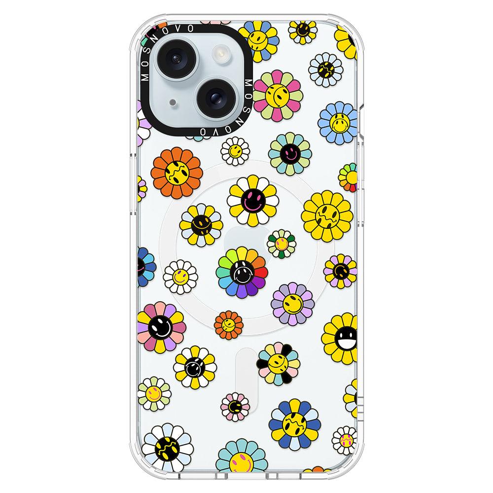 Flower Smiley Face Phone Case - iPhone 15 Case - MOSNOVO