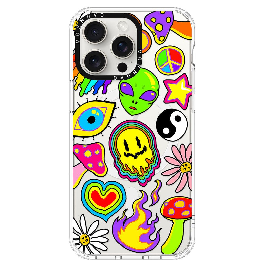 Hippie Rainbow Face Love Phone Case - iPhone 15 Pro Max Case - MOSNOVO