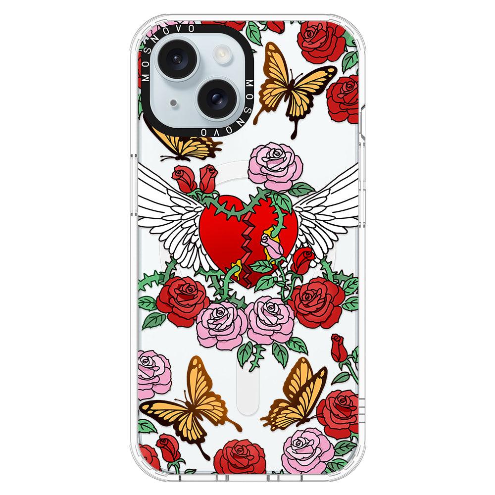 Wing Heart Phone Case - iPhone 15 Plus Case - MOSNOVO