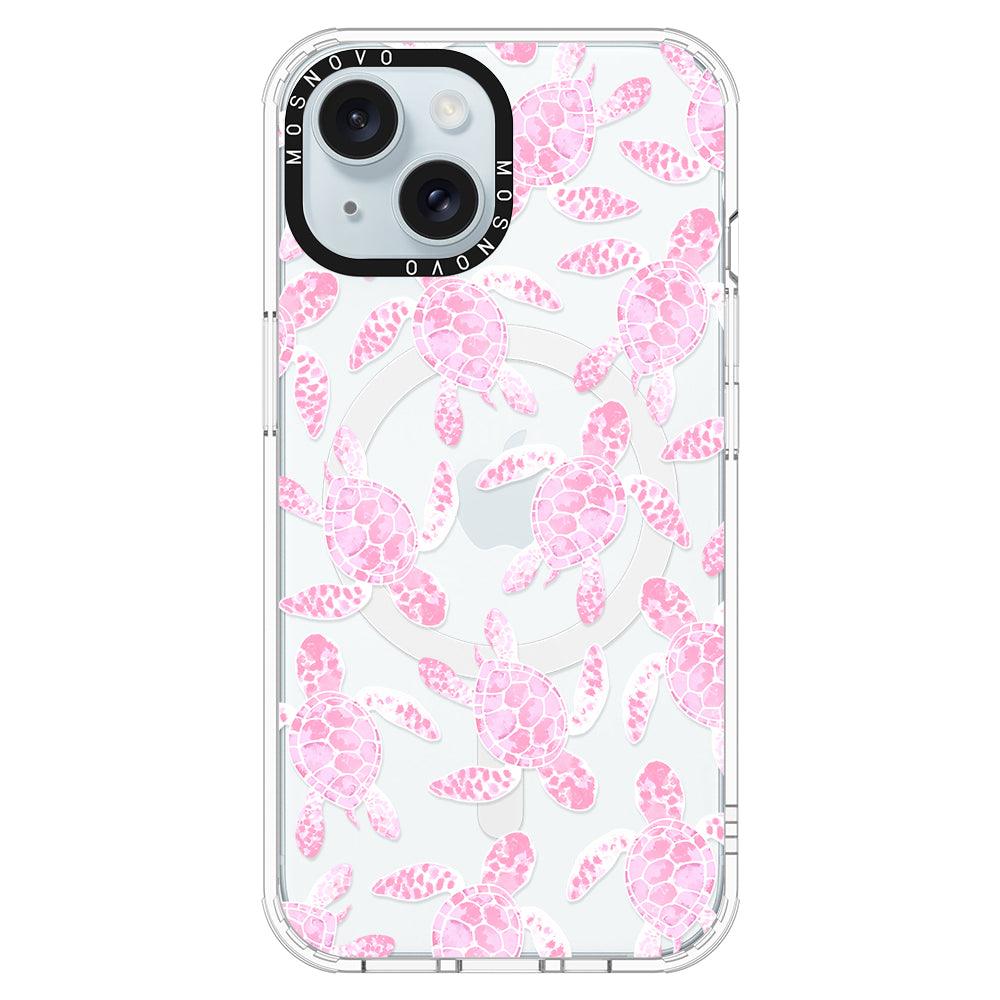 Pink Turtle Phone Case - iPhone 15 Plus Case - MOSNOVO