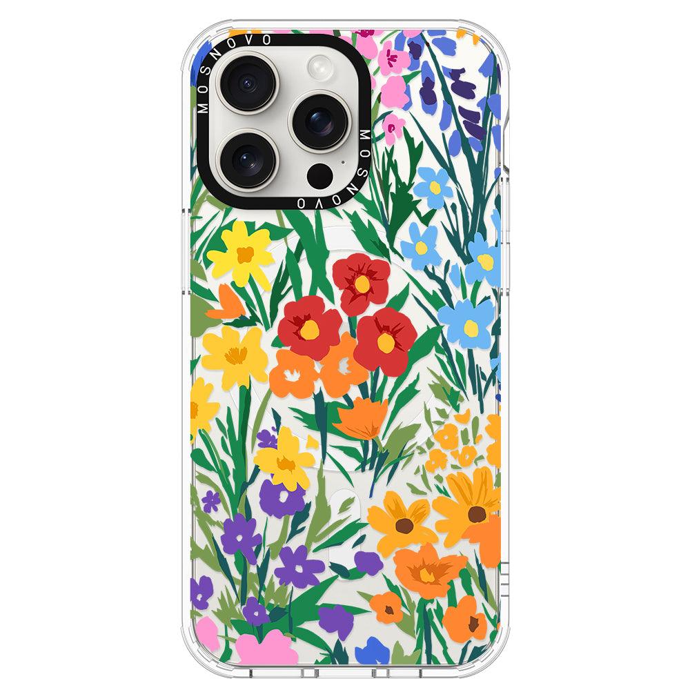 Spring Botanical Flower Floral Phone Case - iPhone 15 Pro Max Case - MOSNOVO