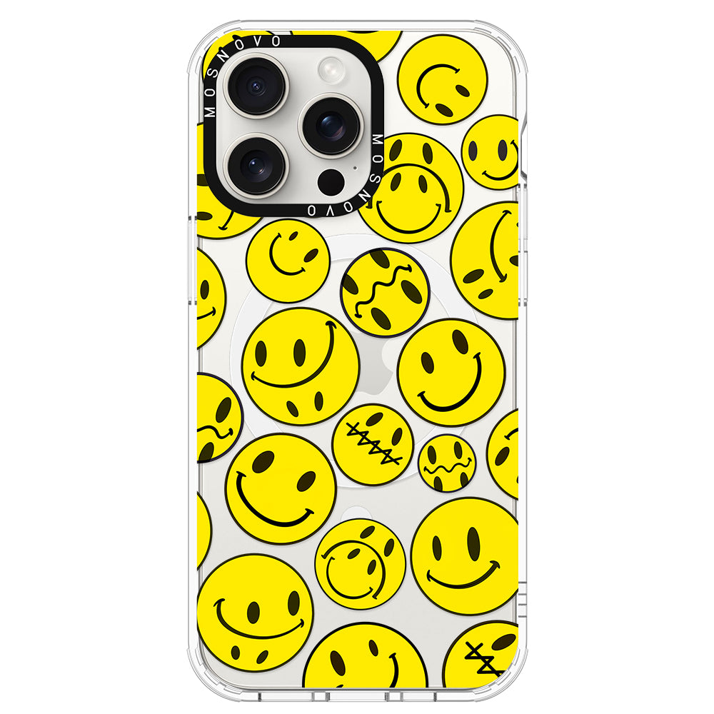 Smiley Face Phone Case - iPhone 15 Pro Max Case - MOSNOVO