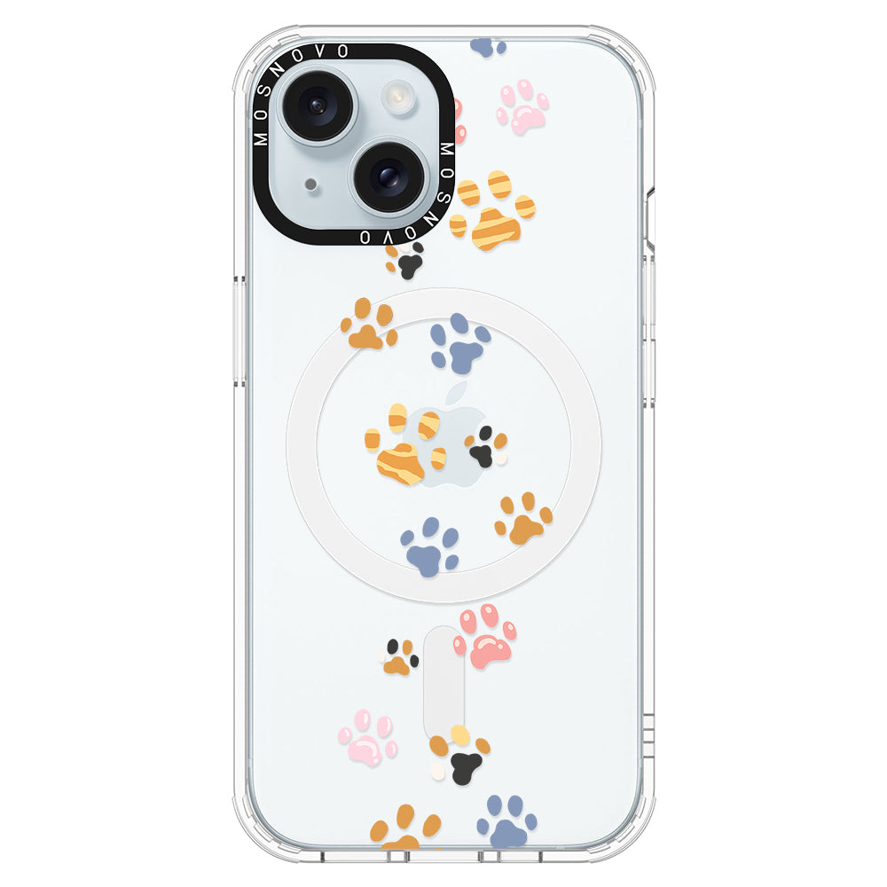 Colorful Paw Phone Case - iPhone 15 Plus Case - MOSNOVO