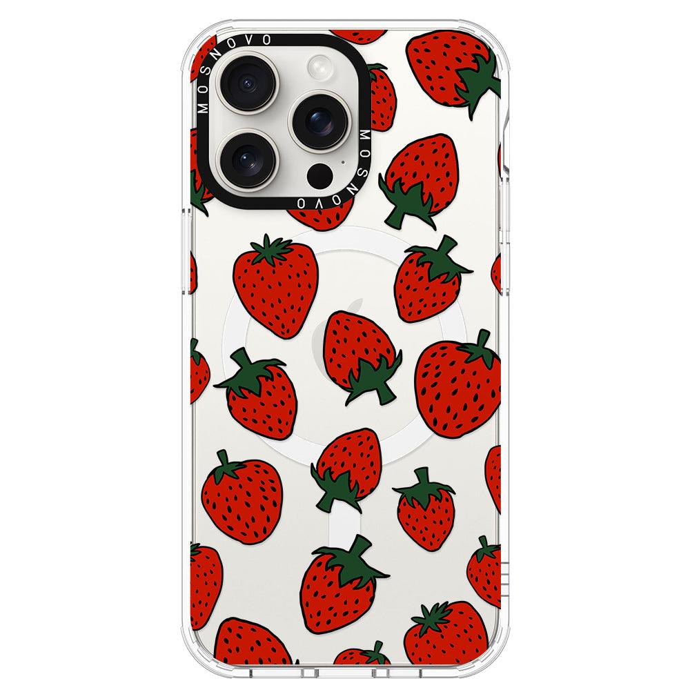 Red Strawberry Phone Case - iPhone 15 Pro Max Case - MOSNOVO