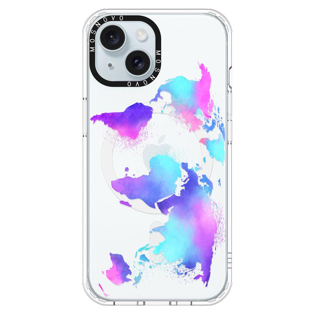 Psychedelic World Map Phone Case - iPhone 15 Case - MOSNOVO