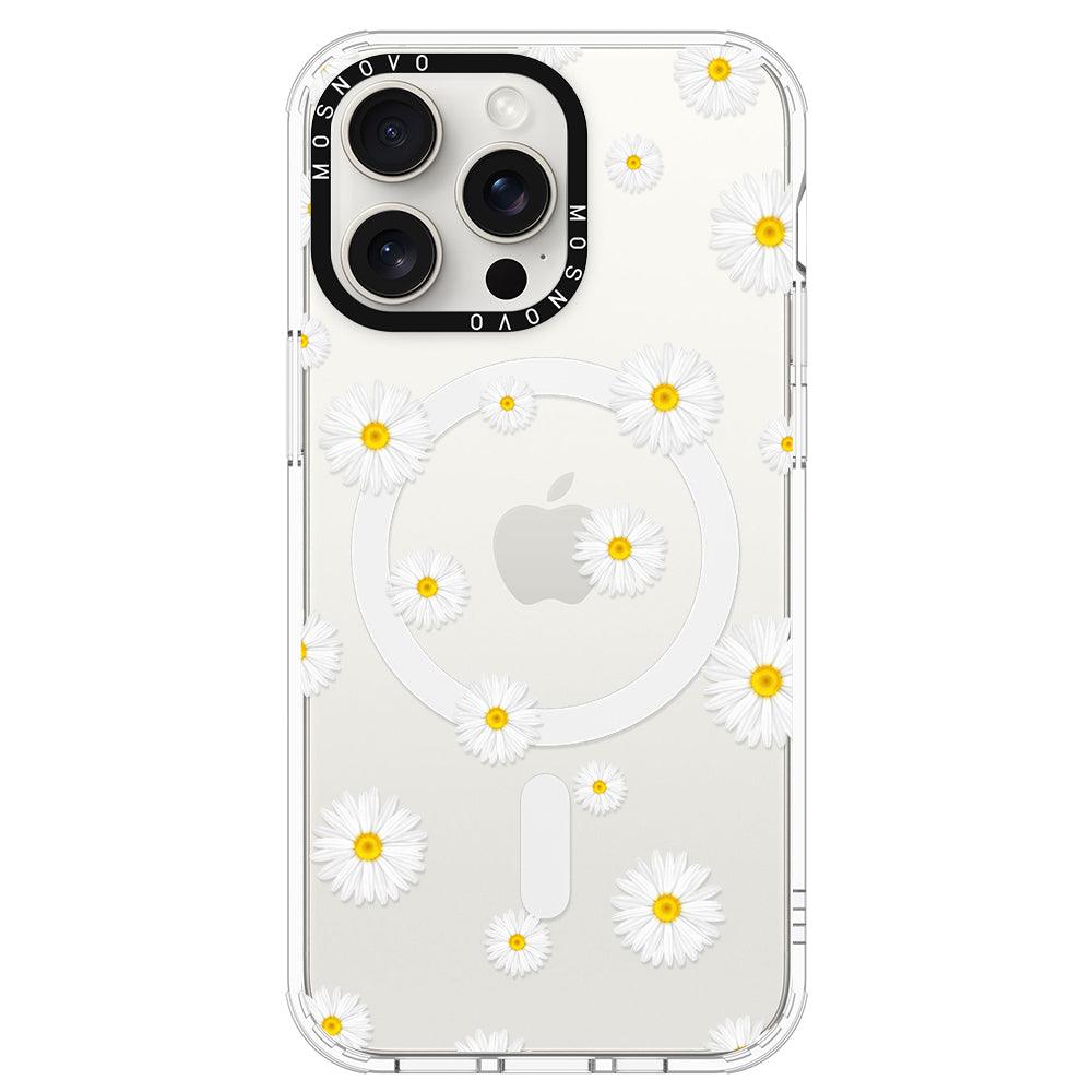 White Daisy Phone Case - iPhone 15 Pro Max Case - MOSNOVO