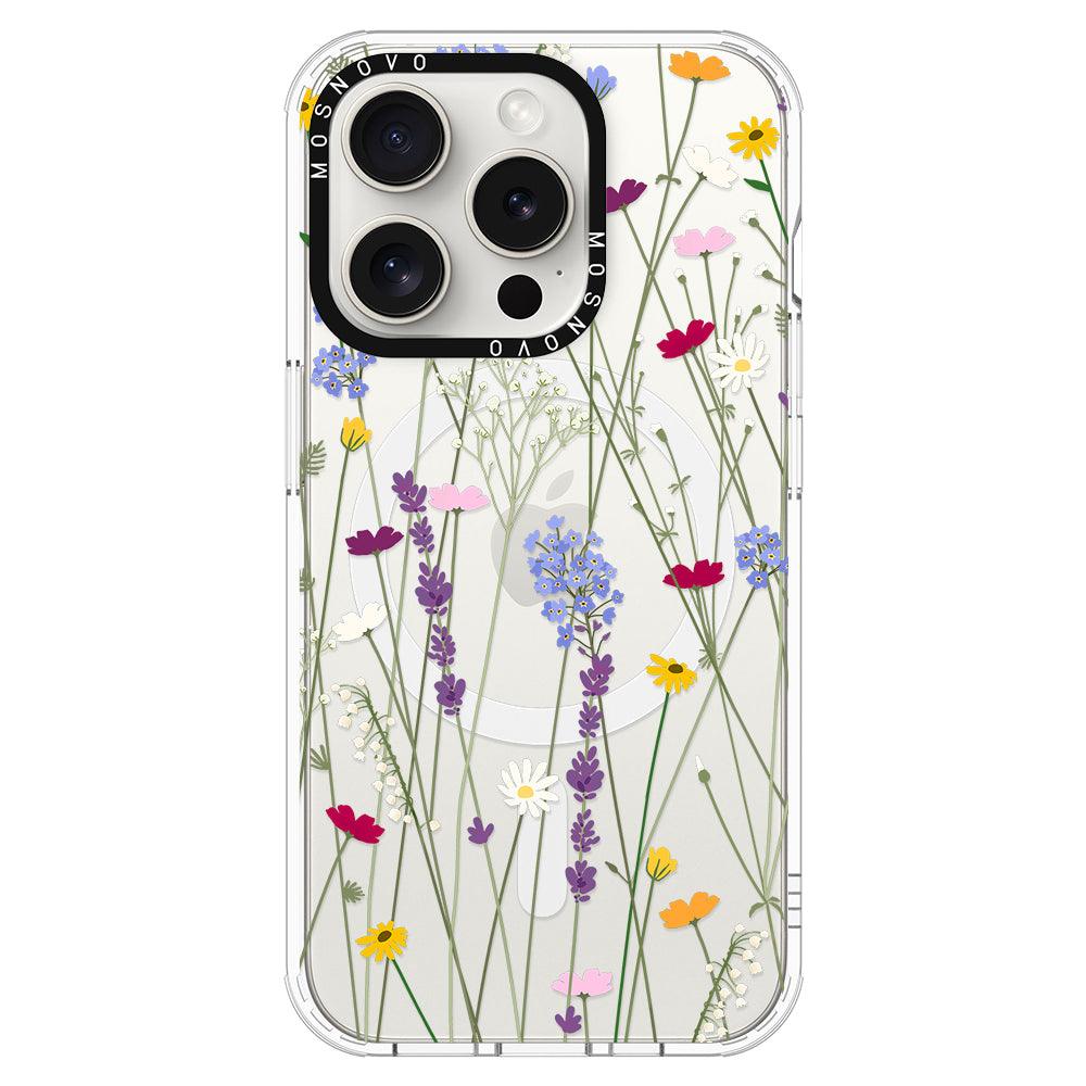 Floral Garden Lavender Daisy Flower Phone Case - iPhone 15 Pro Case - MOSNOVO