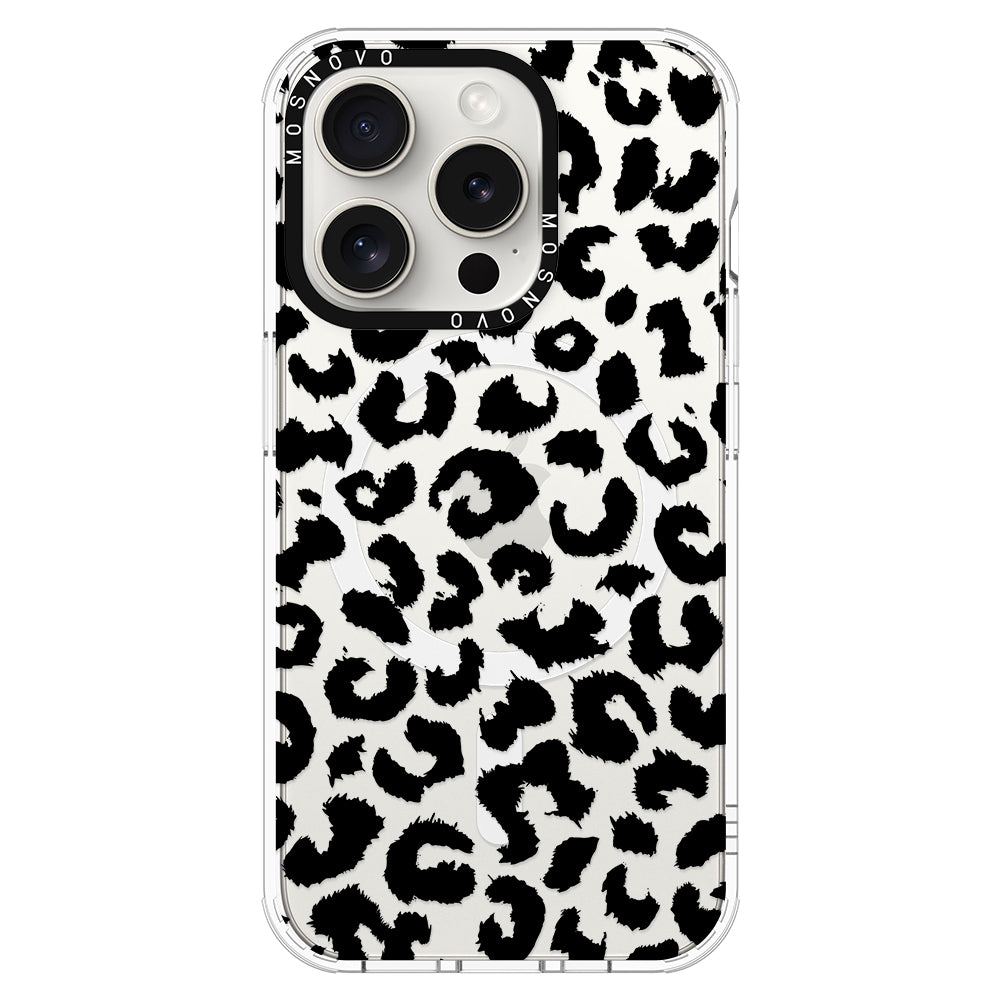 Black Leopard Phone Case - iPhone 15 Pro Case - MOSNOVO