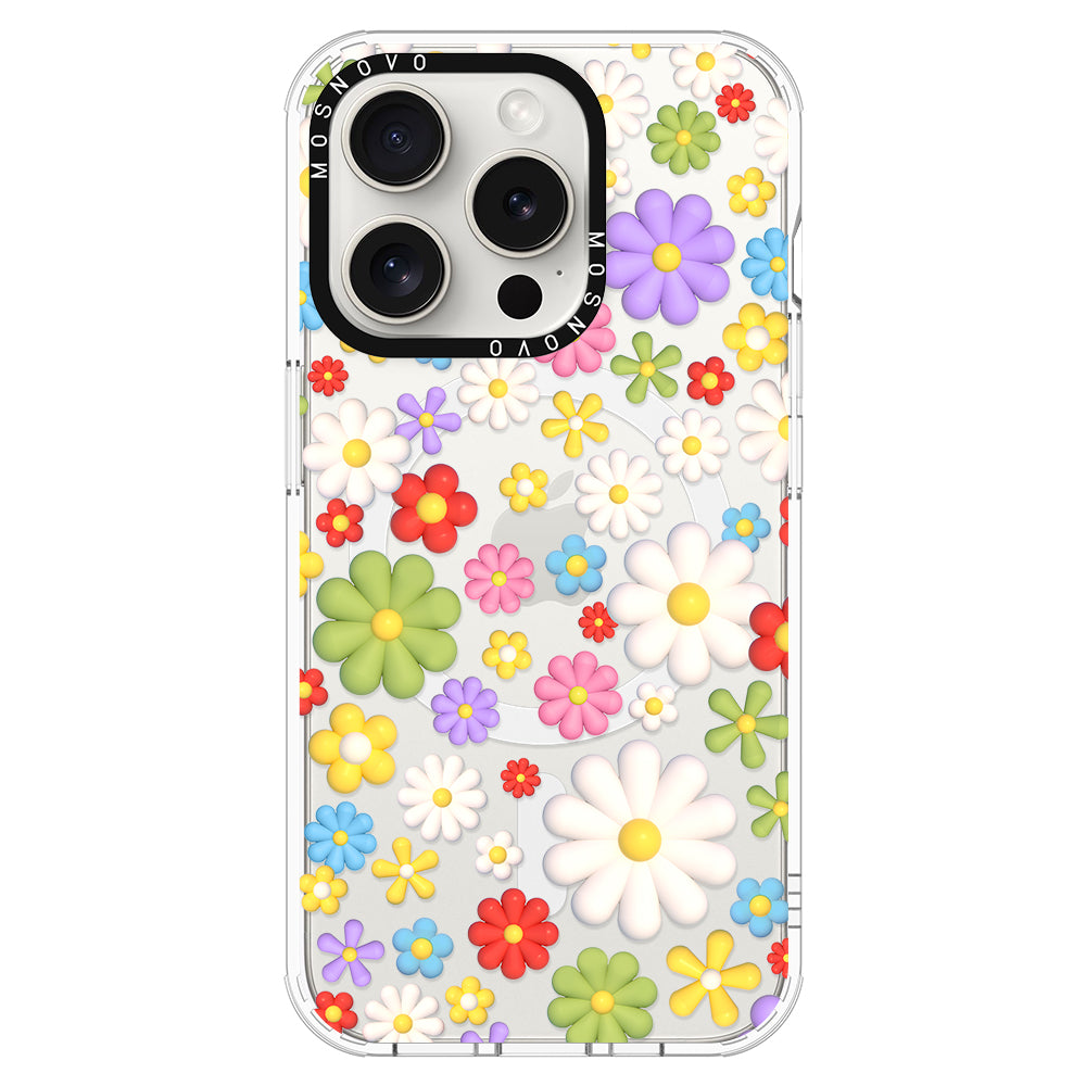 3D Flowers Phone Case - iPhone 15 Pro Case - MOSNOVO