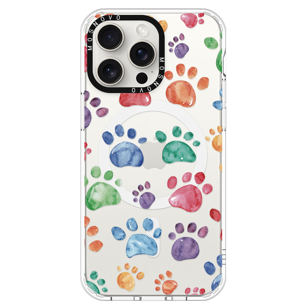 Colorful Paw Phone Case - iPhone 15 Pro Max Case - MOSNOVO