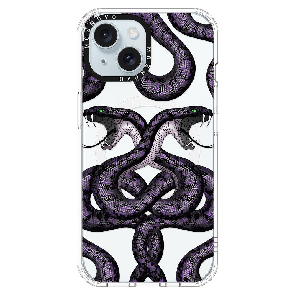 Mystery Snake Phone Case - iPhone 15 Case Clear With Magsafe