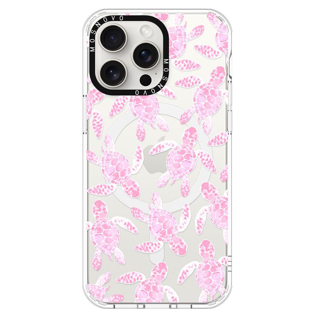 Pink Turtle Phone Case - iPhone 15 Pro Max Case - MOSNOVO